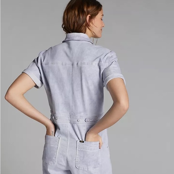 Anthropologie Lee Union All’s Denim Jean Romper Jumpsuit - Picture 2 of 5